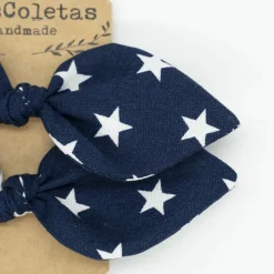 Pack de 2 minicoleteros lazo azul marino estrellas