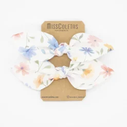 Pack de 2 minicoleteros lazo flores pastel