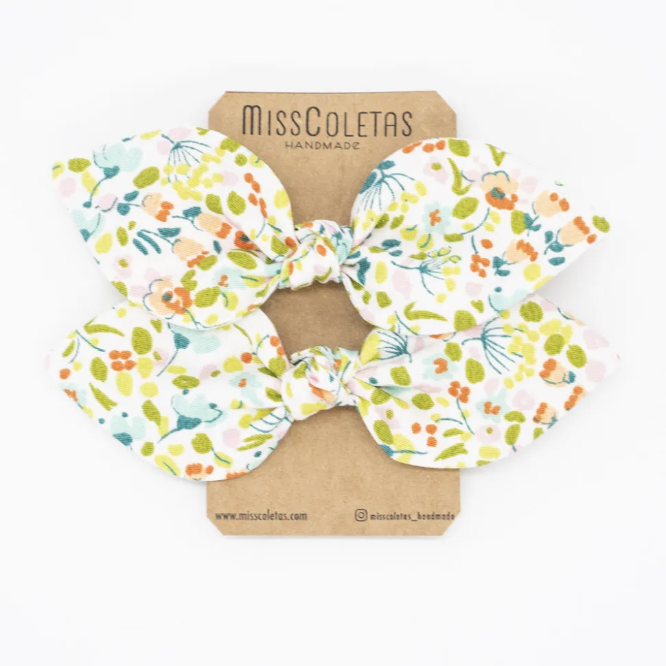 Pack de 2 minicoleteros lazo flores multicolor