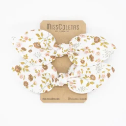 Pack de 2 minicoleteros lazo flores marrón