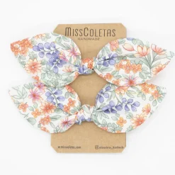 Pack de 2 minicoleteros lazo flores naranjas