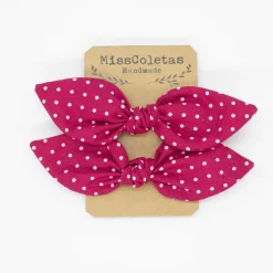 Pack de 2 minicoleteros lazo fresa topos