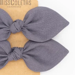 Pack de 2 minicoleteros lazo gris antracita