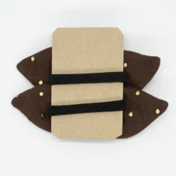Pack de 2 minicoleteros lazo marrón topos oro