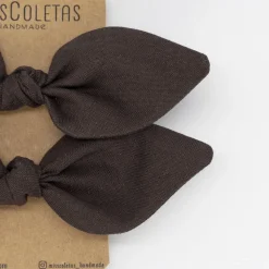 Pack de 2 minicoleteros lazo marrón chocolate