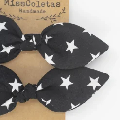 Pack de 2 minicoleteros lazo negro estrellas