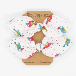 Pack de 2 minicoleteros lazo pájaros tropicales