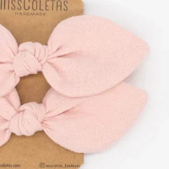 Pack de 2 minicoleteros lazo rosa empolvado