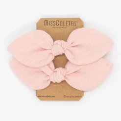 Pack de 2 minicoleteros lazo rosa empolvado