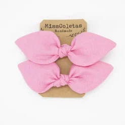 Pack de 2 minicoleteros lazo rosa chicle