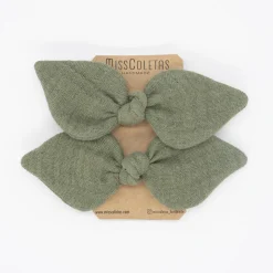 Pack de 2 minicoleteros lazo verde rústico