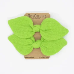 Pack de 2 minicoleteros lazo verde flúor
