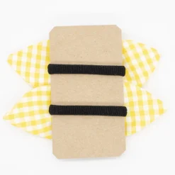 Pack de 2 minicoleteros lazo vichy pequeño amarillo