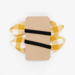 Pack de 2 minicoleteros lazo vichy amarillo ocre