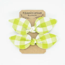 Pack de 2 minicoleteros lazo vichy verde