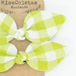 Pack de 2 minicoleteros lazo vichy verde