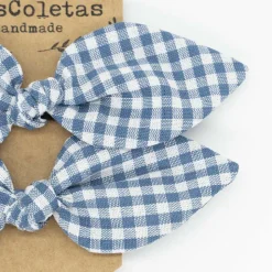 Pack de 2 minicoleteros lazo vichy azul jean