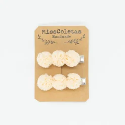 Pack de 2 pincitas pompón beige