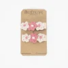 Pack de 2 pinzas crochet flores rosas