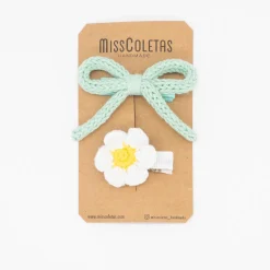 Pack de 2 Pinzas crochet lazo y margarita