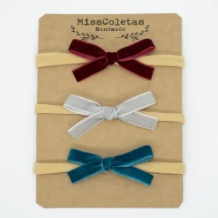 Pack diademas bebé lazo terciopelo