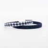 Pack diademas planas vichy azul marino
