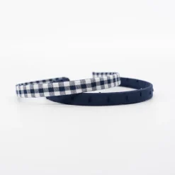 Pack diademas planas vichy azul marino