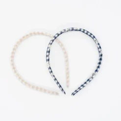 Pack diademas vichy bordado floral