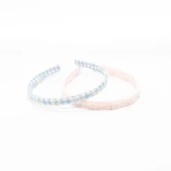 Pack diademas vichy bordado pastel