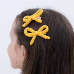 Pack lazo cordón crochet amarillo ocre