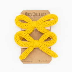 Pack lazo cordón crochet amarillo ocre