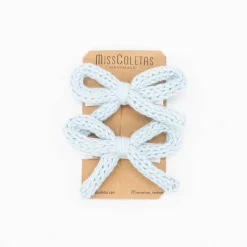 Pack lazo cordón crochet azul celeste