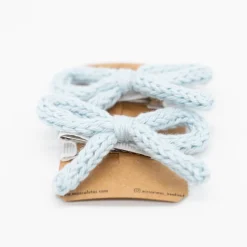 Pack lazo cordón crochet azul celeste