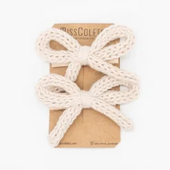 Pack lazo cordón crochet beige