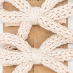 Pack lazo cordón crochet beige