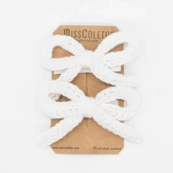 Pack lazo cordón crochet blanco