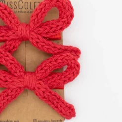 Pack lazo cordón crochet rojo