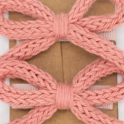 Pack lazo cordón crochet rosa coral