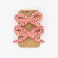 Pack lazo cordón crochet rosa coral