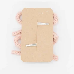Pack lazo cordón crochet rosa empolvado