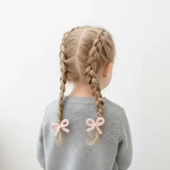Pack lazo cordón crochet rosa empolvado