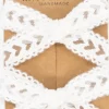 Pack lazos de encaje blanco corazones