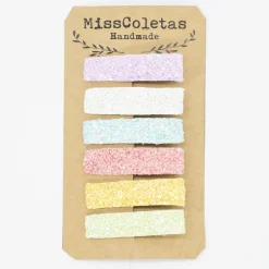 Pack 6 pinzas combinadas glitter