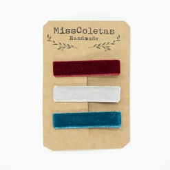 Pack 3 pinzas combinadas terciopelo