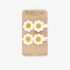 Pack pinzas margaritas bordadas