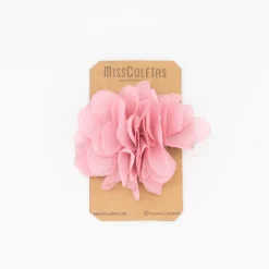 Pinza flor rosa oscuro tul
