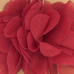 Pinza flor tul rojo burdeos