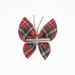 Pinza mariposa cuadros tartán