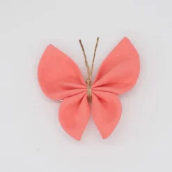 Pinza mariposa lino coral