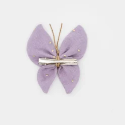 Pinza mariposa malva topos oro